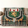 MacCartan Irish National Tartan woven blanket displayed on a sofa