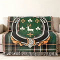 MacCurtin Irish National Tartan woven blanket displayed on a sofa