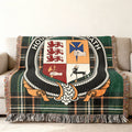 MacGrath Irish National Tartan woven blanket displayed on a sofa