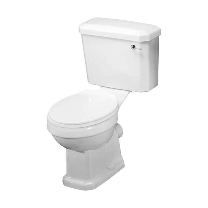 [BCKI003] Madeley Traditional White Close Coupled Bathroom Toilet with Cistern & Soft Close Seat - 470mm - Cutout