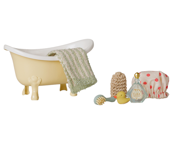 Maileg - Bathtub Set, Mouse - Yellow