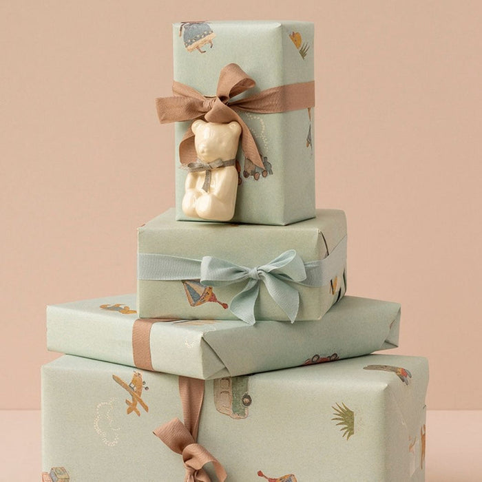 Maileg – Metal Christmas Ornament – Teddy Bear Off White/Blue