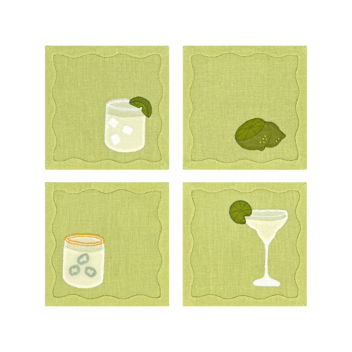 Margarita Linen Cocktail Napkins, Set of 4