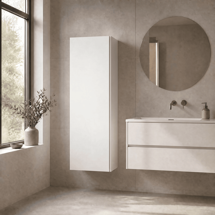 [BFRA162] Mavesyn Contemporary 1 Soft Close Door Wall Hung Tall Storage Unit, 400mm, Choice of Colour