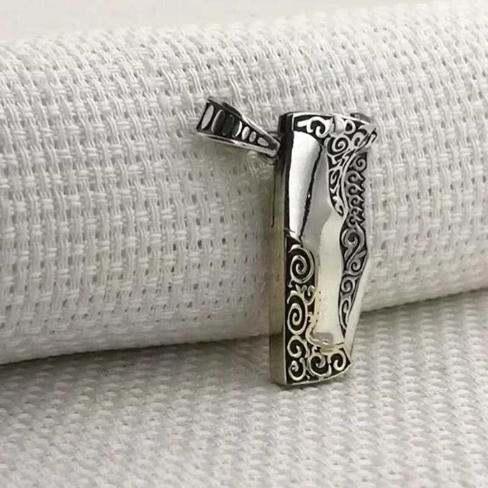 Men's Sterling Silver Ornate Folding Knife Pendant