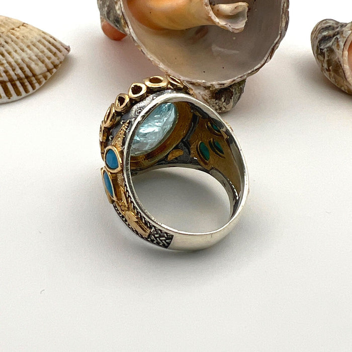 Men's Tourmaline Paraiba Stone Ring