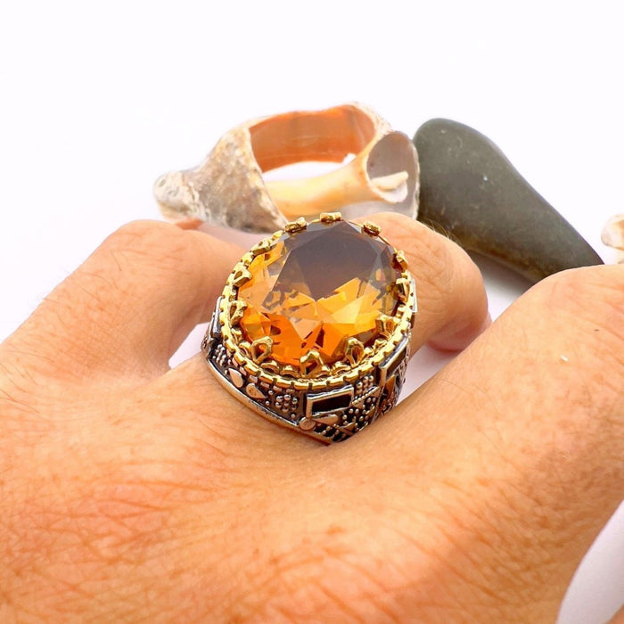 Men's Turkish Handmade Zultanite Color Changing Gemstone Ring | 925 Sterling Silver Unique Gift - TryAladdin