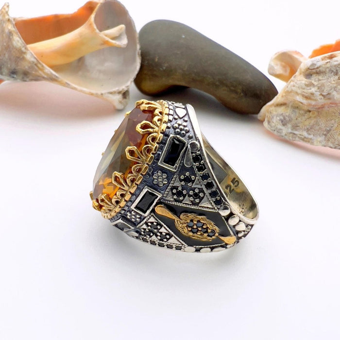 Men's Turkish Handmade Zultanite Color Changing Gemstone Ring | 925 Sterling Silver Unique Gift - TryAladdin