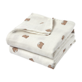 Meyco – Muslin Cloths 120x120cm (2 Pack) – Bear Multicolor