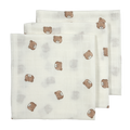 Meyco – Muslin Cloths 70x70cm (3 Pack) – Bear Multicolor