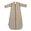Meyco – Sleeping Bag with Detachable Sleeves Interlock Jersey – Vichy Square Dark Taupe
