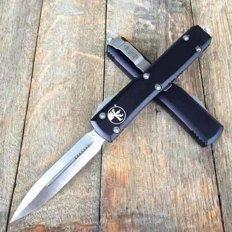 Microtech 122-4 Ultratech Auto OTF Knife 3.46" Satin Double Edge Knife, Aluminum Handles - NORTH RIVER OUTDOORS