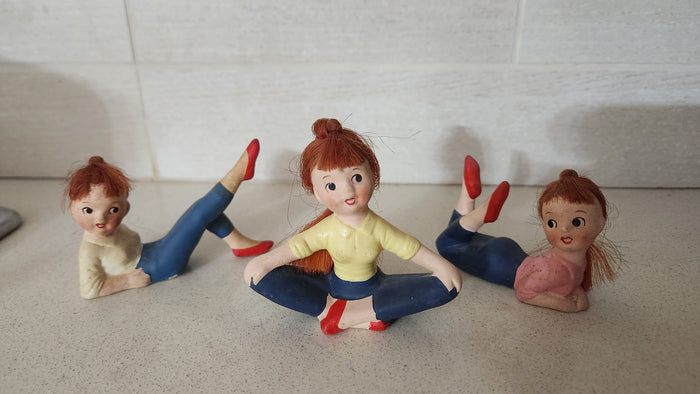 Mid-Century Japan Ceramic Girls Figurines