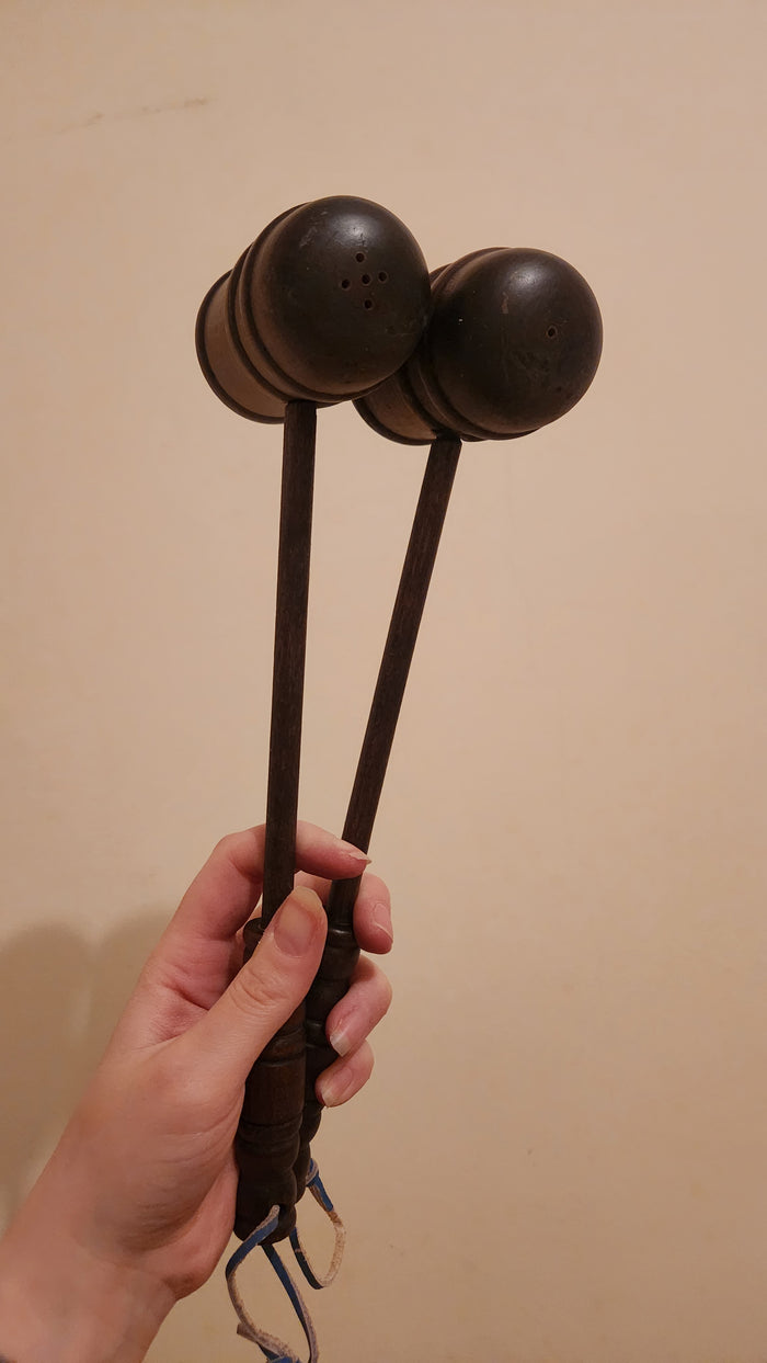 Mid-Century Modern Wooden Mallet Salt & Pepper Shakers - Handcrafted Wood