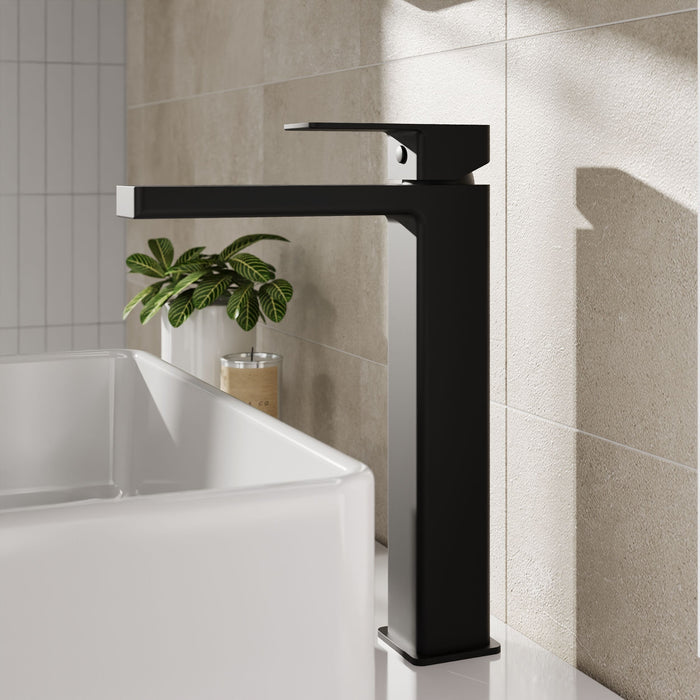 [BTC470] Milldale Contemporary Square Tall High Rise Mono Basin Mixer Tap - Choice of Finish - Lifestyle 1
