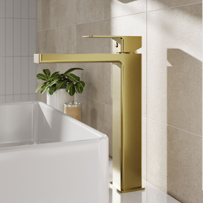 [BTC870] Milldale Contemporary Square Tall High Rise Mono Basin Mixer Tap - Choice of Finish - Lifestyle 1