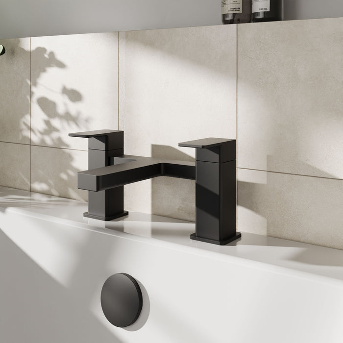 [BTC403] Milldale Square Dual Lever Deck Mounted Bath Filler Tap - Choice of Finish - Lifestyle 1