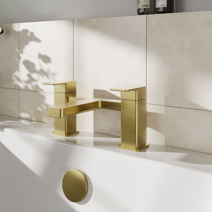 [BTC803] Milldale Square Dual Lever Deck Mounted Bath Filler Tap - Choice of Finish - Lifestyle 1