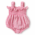 Mini Colettos - Ellory Designs Doll Romper - Agnes Smock Pink Gingham