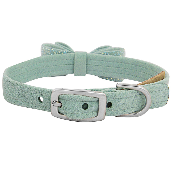 Mint AB Crystal Stellar Big Bow Collar