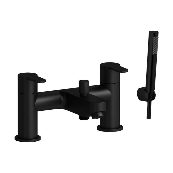 [BT9005BL] Modern Bathroom Round Deck Mounted Bath Shower Mixer Tap with Kit - Choice of Colour - Cutout