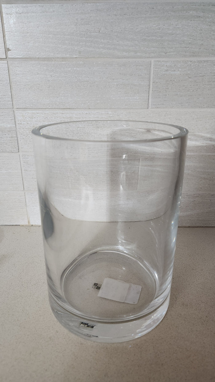 Modern Heavy-Duty Cylinder Glass Vase/candle holder - Thick Solid Base
