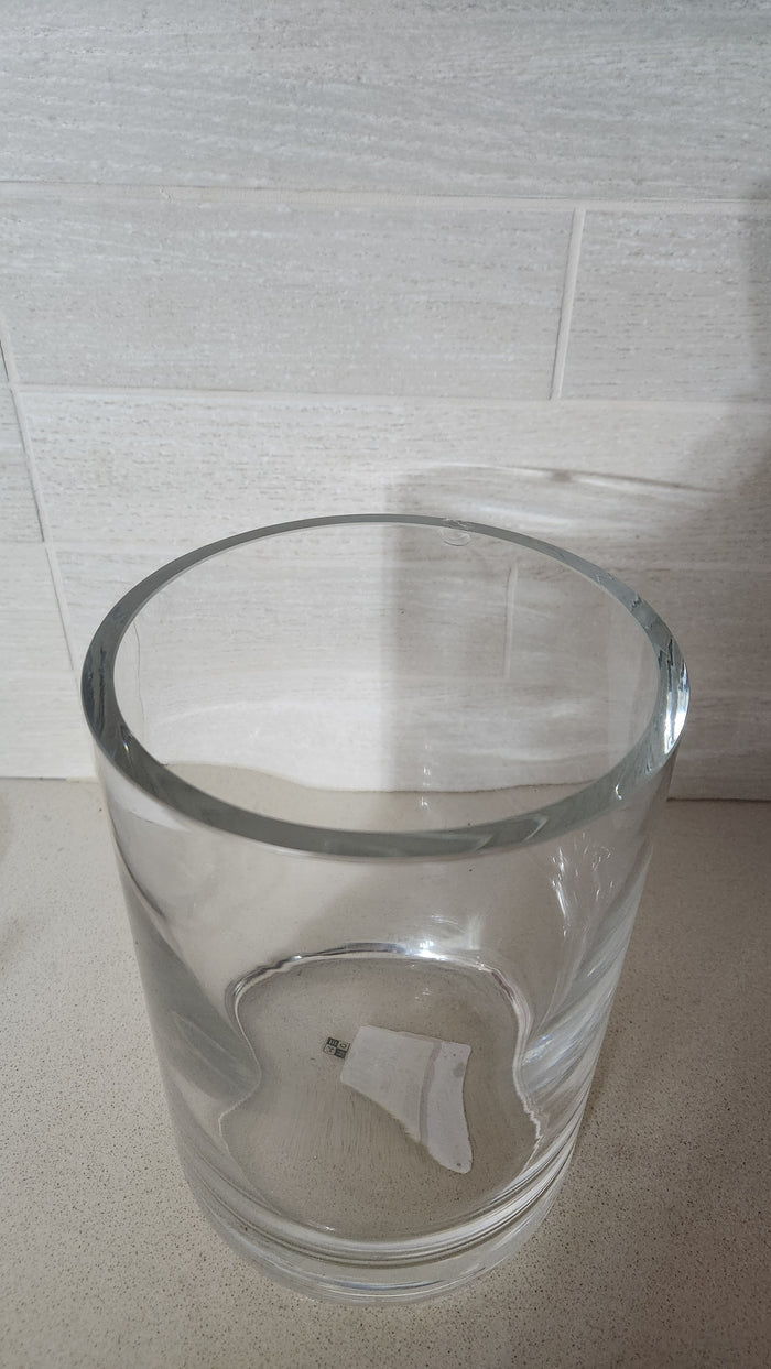 Modern Heavy-Duty Cylinder Glass Vase/candle holder - Thick Solid Base