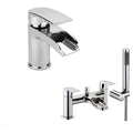 [BTT30204] Mono Basin Mixer Tap & Bath Shower Mixer Tap Set - Chrome - Cutout