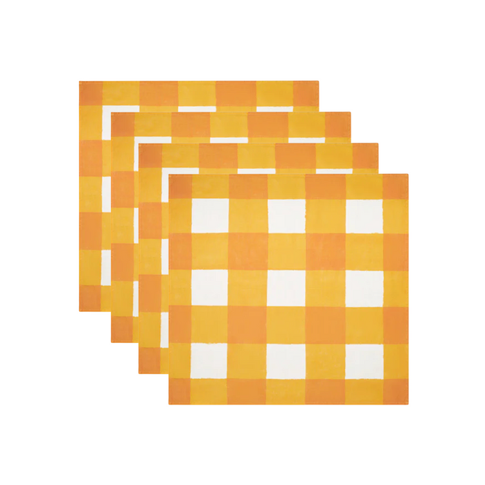 Mustard Gingham Dinner Napkin, Set of 4