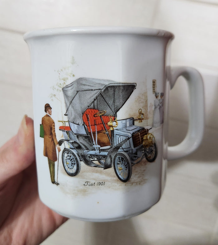 Naaman Fine Porcelain Mugs - Antique Classic Cars Collection