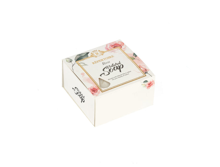 Natural Rose Scented Bar Soap - Gentle Cleansing, 125g