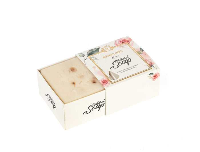 Natural Rose Scented Bar Soap - Gentle Cleansing, 125g
