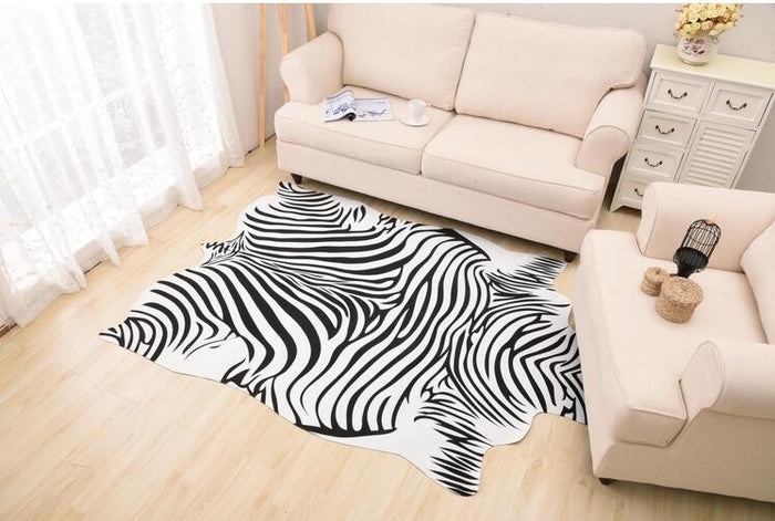 Natural Shape Large Size Zebra/Cow Leather Rugs - EK CHIC HOME