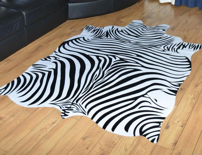 Natural Shape Large Size Zebra/Cow Leather Rugs - EK CHIC HOME