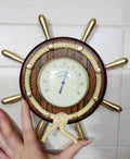 Nautical Ship's Wheel Wall Thermometer