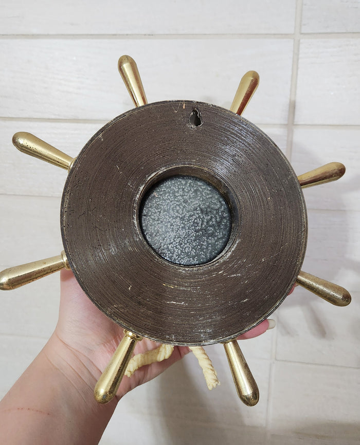 Nautical Ship's Wheel Wall Thermometer