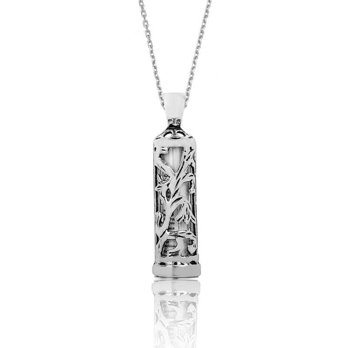 Necklace - Sterling Silver Cevsen Prayer Scroll Cylinder Pendant