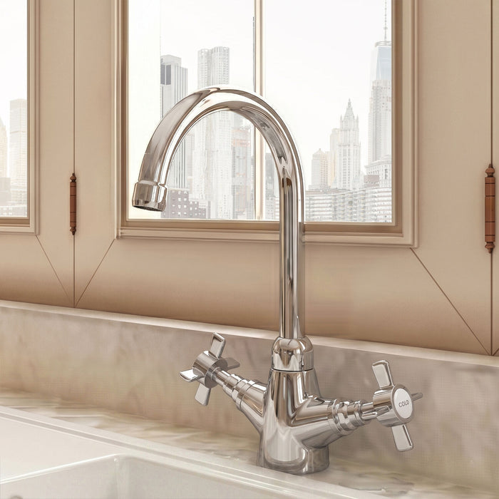 [BKT303B] Norbury Mono Mixer Kitchen Tap - Multiple Handle and Finish Options Available - Silo