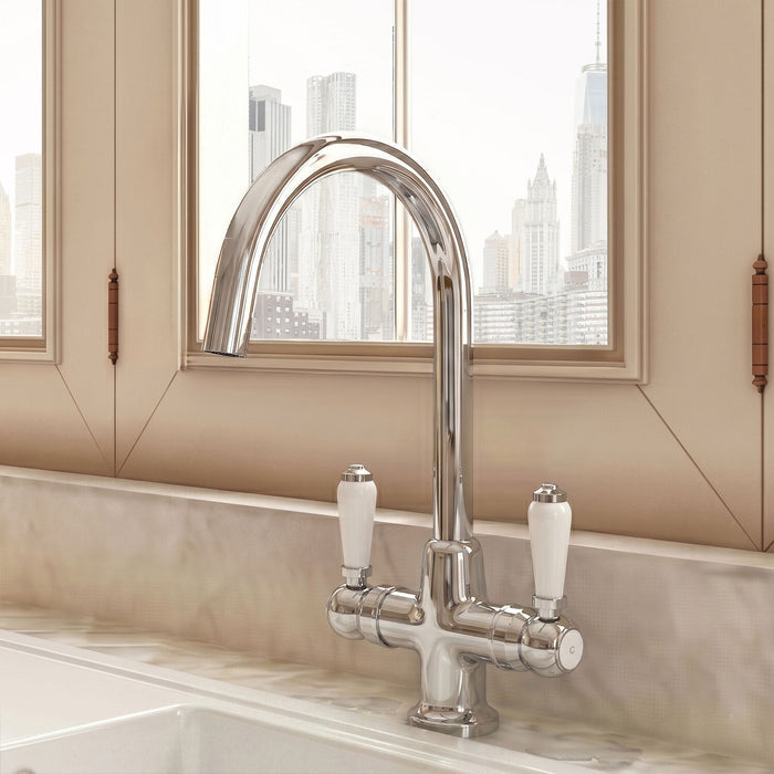 [BKT304B] Norbury Mono Mixer Kitchen Tap - Multiple Handle and Finish Options Available - Silo