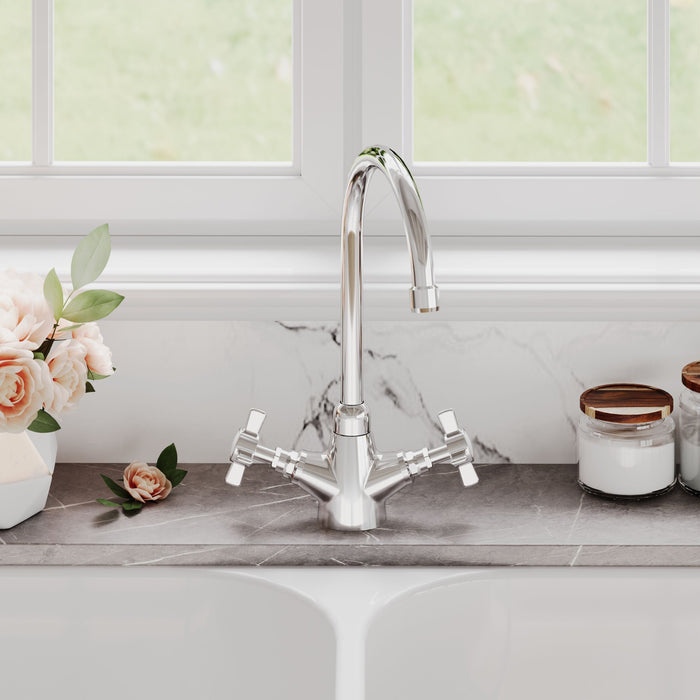 [BKT303B] Norbury Mono Mixer Kitchen Tap - Multiple Handle and Finish Options Available - Lifestyle 1