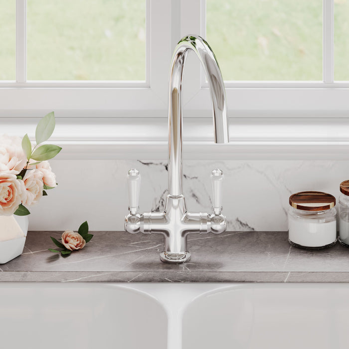 [BKT304B] Norbury Mono Mixer Kitchen Tap - Multiple Handle and Finish Options Available - Lifestyle 1