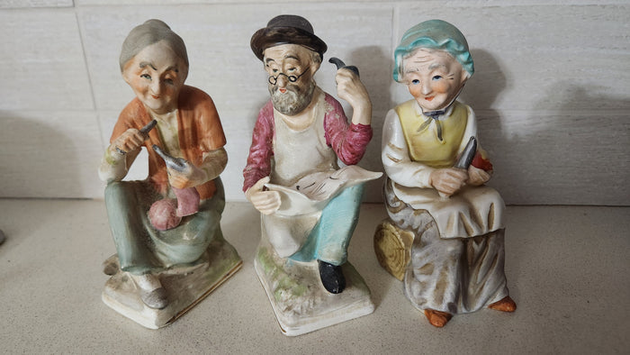 Norleans Japan Porcelain Figurines - Set of 3 Old people