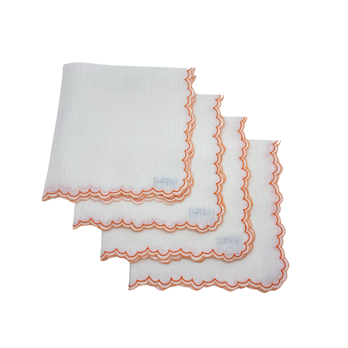 Orange Escamas Dinner Napkins, Set of Four