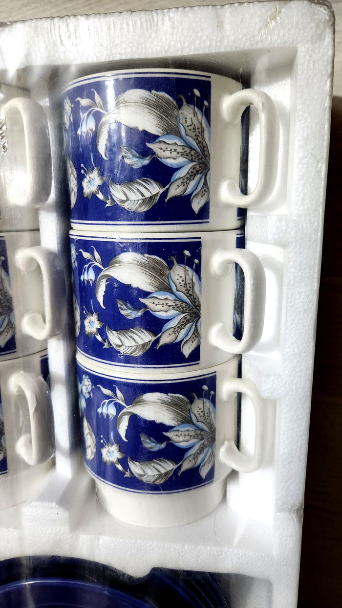 Pagnossin Treviso Italy Ceramic Coffee/Tea Set - 6 Cups & Saucers