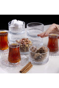 Pasabahce Elysia 6-Person Turkish Tea & Dessert Serving Set - Premium Glassware