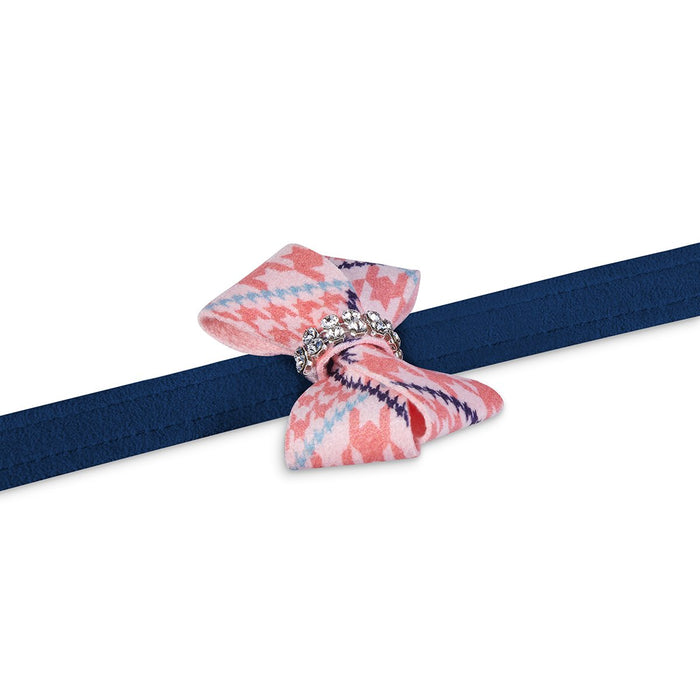 Peaches N' Cream Glen Houndstooth Nouveau Bow Leash