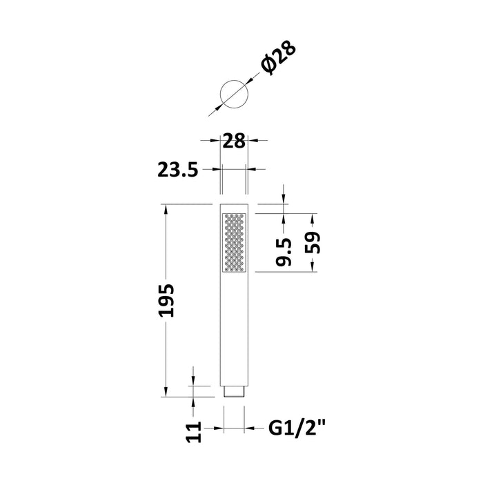 [BSHS330] Pencil Handset - Technical Drawing