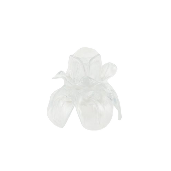 Peony Candle Holder, White Pearl