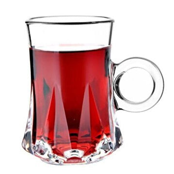 Perotti Gianna Premium Clear Glass Turkish Tea Cups - 6 Piece Set - TryAladdin