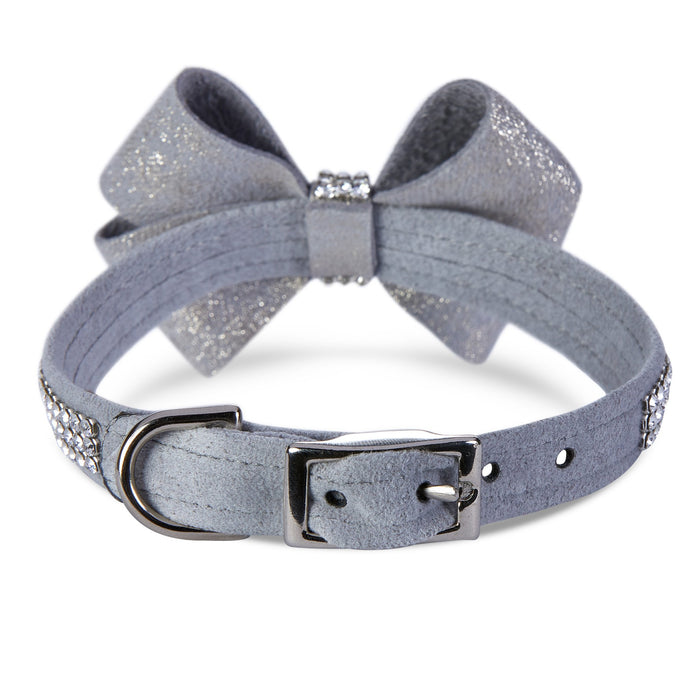 Platinum Glitzerati Nouveau Bow 3 Row Giltmore Collar